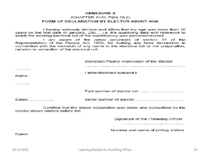 29 -10 -2021 Learning Module for Presiding Officer 33 