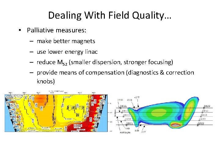 Dealing With Field Quality… • Palliative measures: – make better magnets – use lower