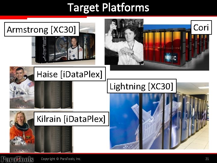 Target Platforms Cori Armstrong [XC 30] Haise [i. Data. Plex] Lightning [XC 30] Kilrain