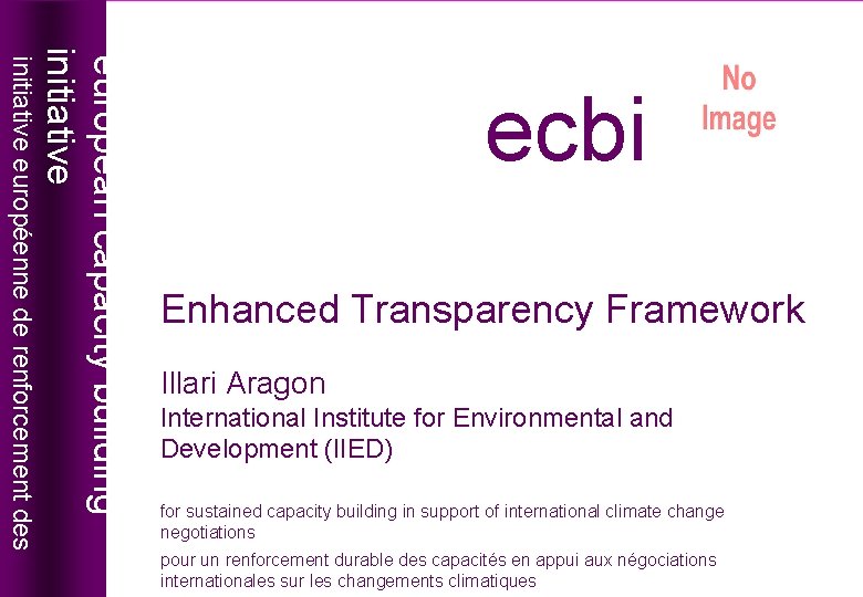 european capacity building initiative ecbi european capacity building initiative européenne de renforcement des ecbi