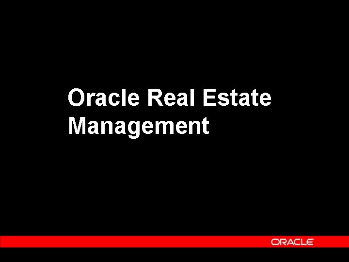 Oracle Real Estate Management 