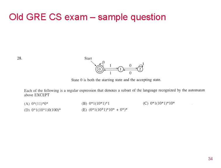 Old GRE CS exam – sample question 34 