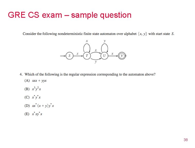 GRE CS exam – sample question 38 