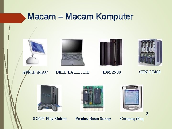 Macam – Macam Komputer APPLE i. MAC DELL LATITUDE SONY Play Station IBM Z
