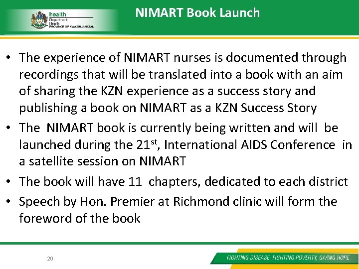 NIMART Book Launch • The experience of NIMART nurses is documented through recordings that