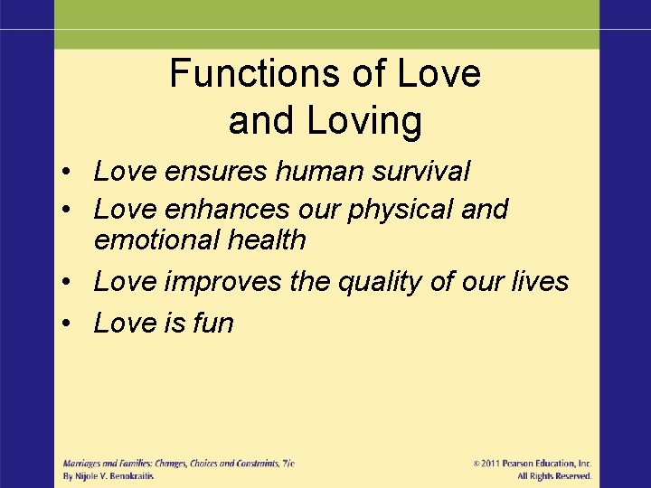 Functions of Love and Loving • Love ensures human survival • Love enhances our Functions of Love and Loving • Love ensures human survival • Love enhances our