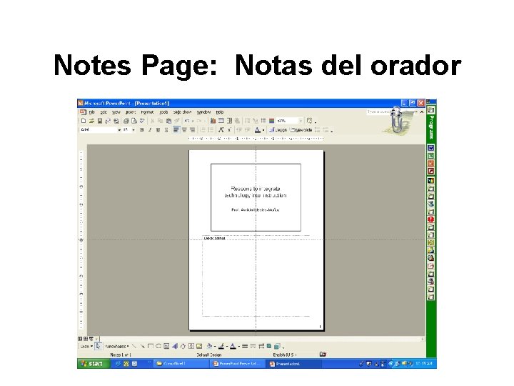 Notes Page: Notas del orador 