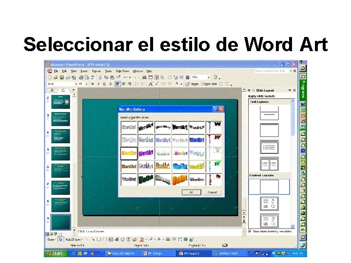 Seleccionar el estilo de Word Art 