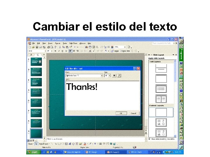 Cambiar el estilo del texto 