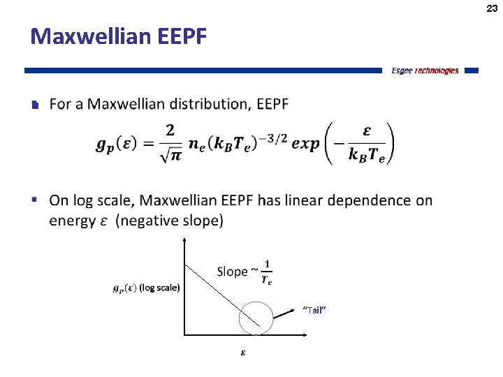 23 Maxwellian EEPF § “Tail” 