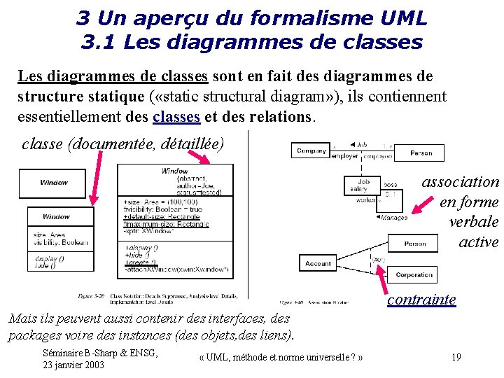 3 Un aperçu du formalisme UML 3. 1 Les diagrammes de classes sont en