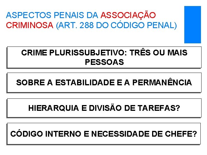 ASPECTOS PENAIS DA ASSOCIAÇÃO CRIMINOSA (ART. 288 DO CÓDIGO PENAL) CRIME PLURISSUBJETIVO: TRÊS OU