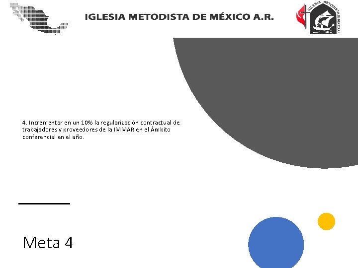 4. Incrementar en un 10% la regularización contractual de trabajadores y proveedores de la