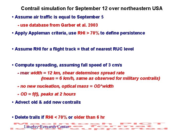 Contrail simulation for September 12 over northeastern USA • Assume air traffic is equal