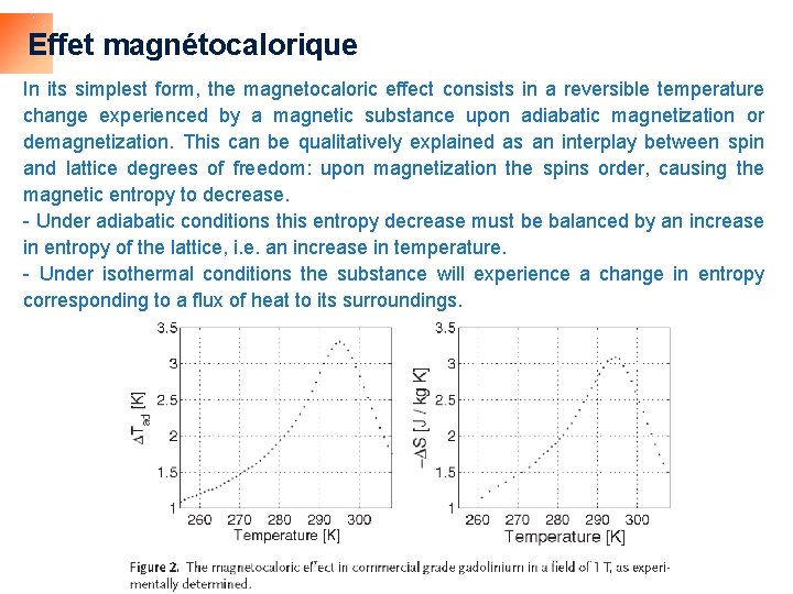 Effet magnétocalorique In its simplest form, the magnetocaloric effect consists in a reversible temperature