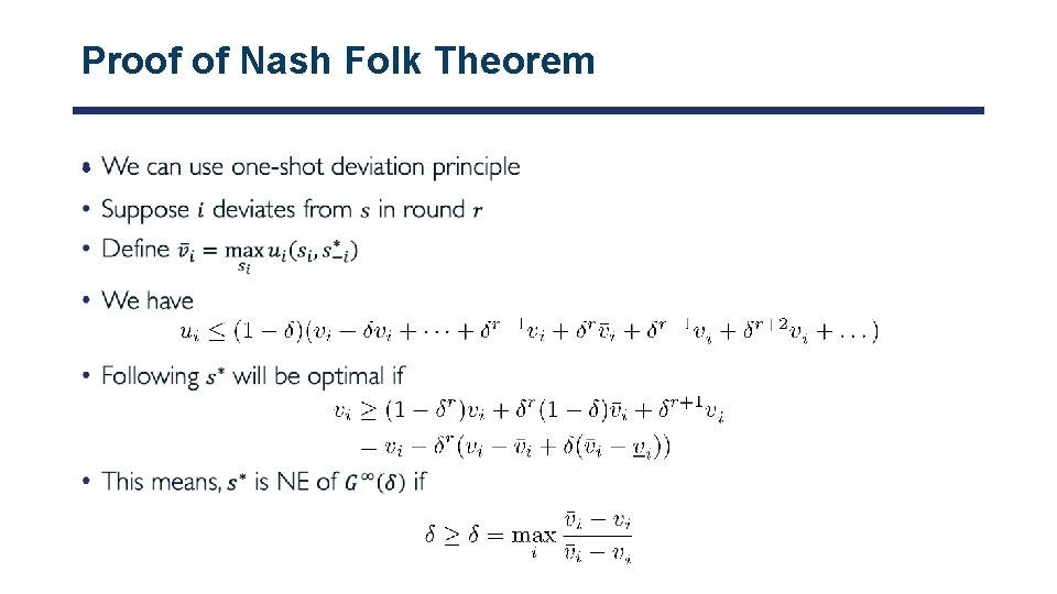 Proof of Nash Folk Theorem • 
