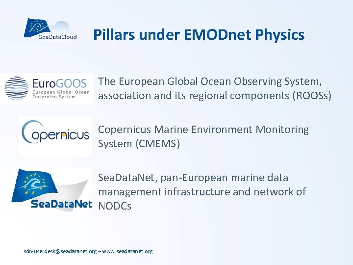 Pillars under EMODnet Physics • The European Global Ocean Observing System, association and its Pillars under EMODnet Physics • The European Global Ocean Observing System, association and its