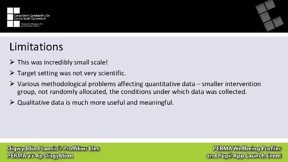 Limitations Ø This was incredibly small scale! Ø Target setting was not very scientific.