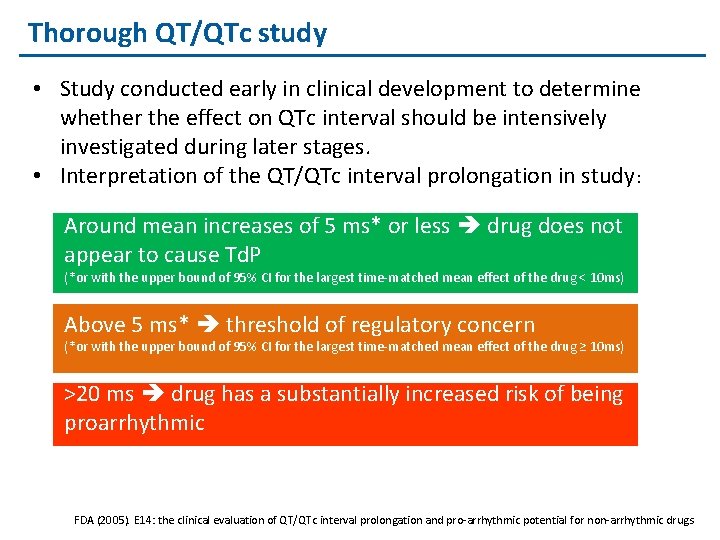 Thorough QT/QTc study • Study conducted early in clinical development to determine whether the