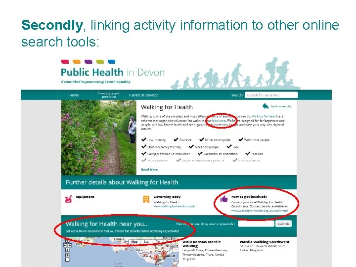 Secondly, linking activity information to other online search tools: 