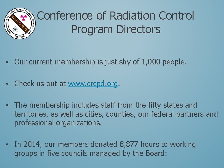 Conference of Radiation Control Program Directors Update to