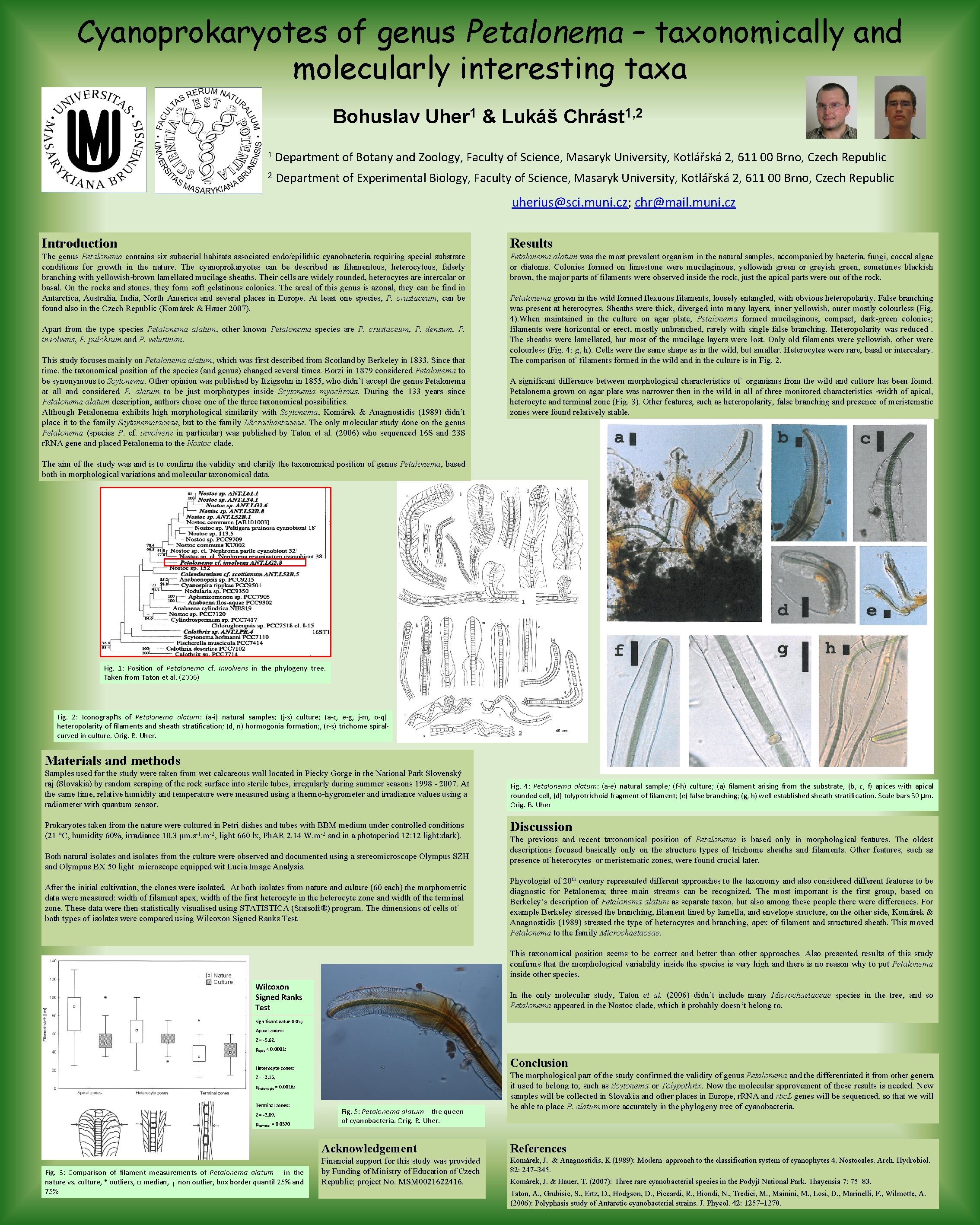 Cyanoprokaryotes of genus Petalonema – taxonomically and molecularly interesting taxa Bohuslav 1 Uher &