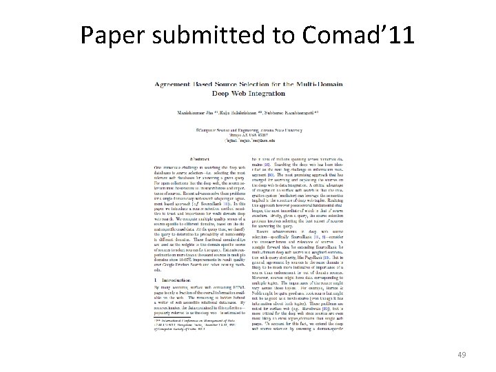 Paper submitted to Comad’ 11 49 