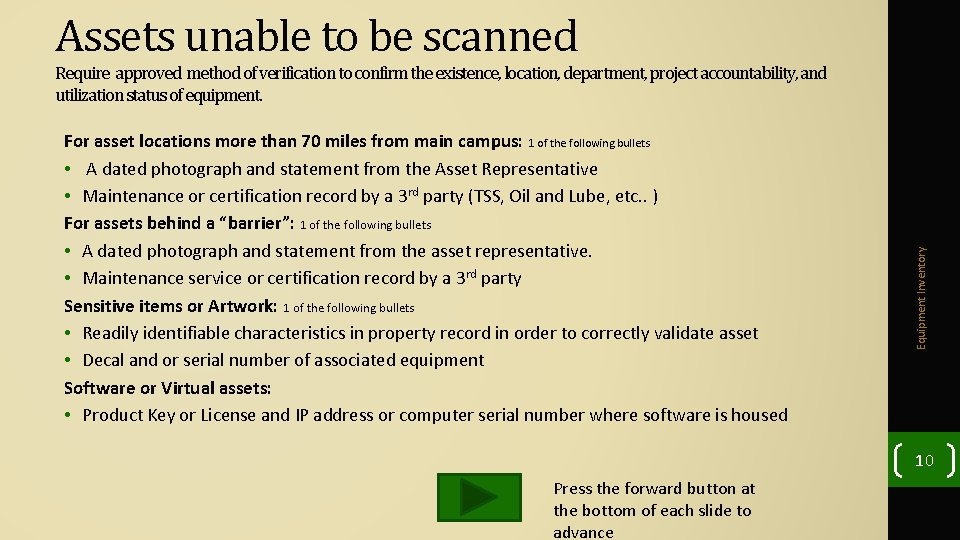 Assets unable to be scanned For asset locations more than 70 miles from main