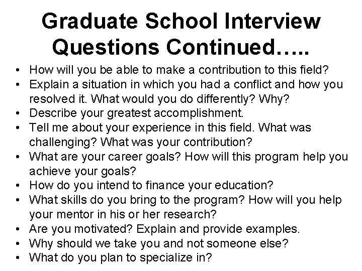 Graduate School Bound Program Module 6 Enrichment Experience