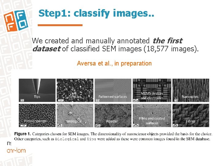Step 1: classify images. . We created and manually annotated the first dataset of