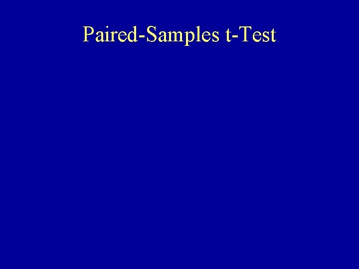 Paired-Samples t-Test 