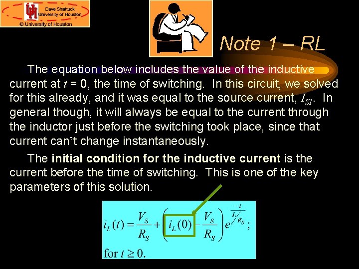 Note 1 – RL The equation below includes the value of the inductive current