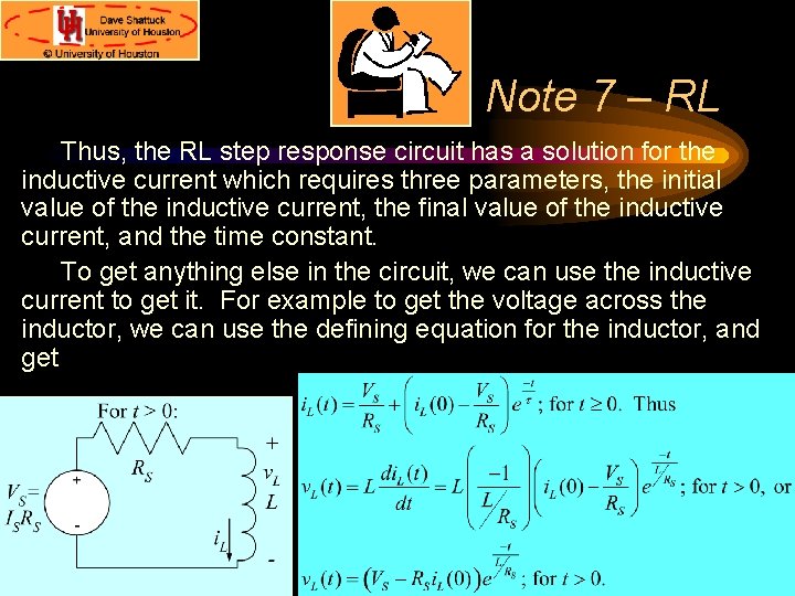 Note 7 – RL Thus, the RL step response circuit has a solution for