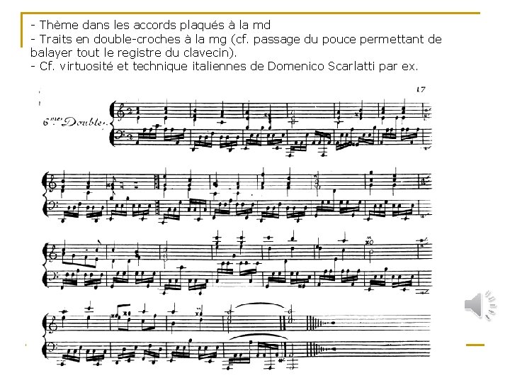 - Thème dans les accords plaqués à la md - Traits en double-croches à
