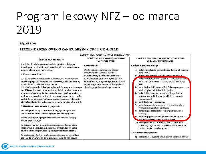 Program lekowy NFZ – od marca 2019 