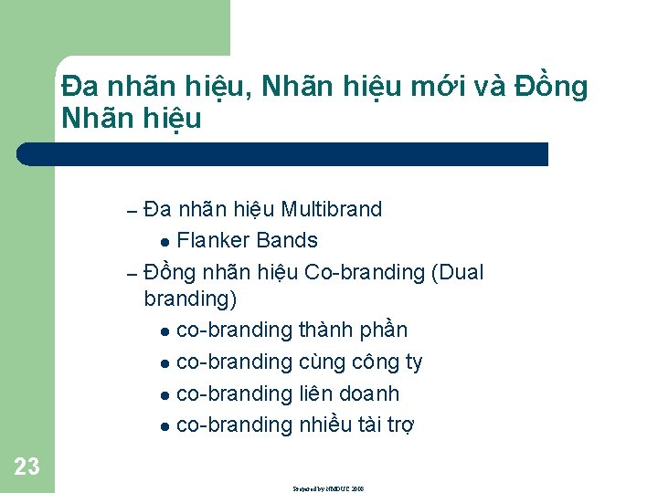 Đa nhãn hiệu, Nhãn hiệu mới và Đồng Nhãn hiệu Đa nhãn hiệu Multibrand