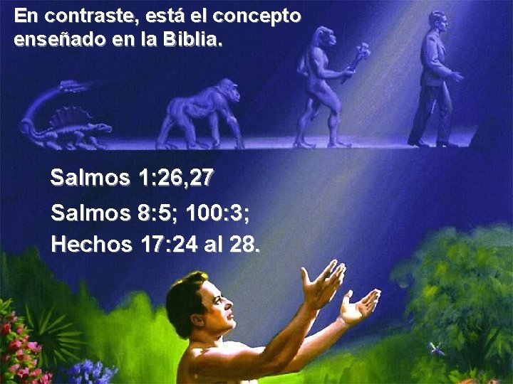En contraste, está el concepto enseñado en la Biblia. Salmos 1: 26, 27 Salmos