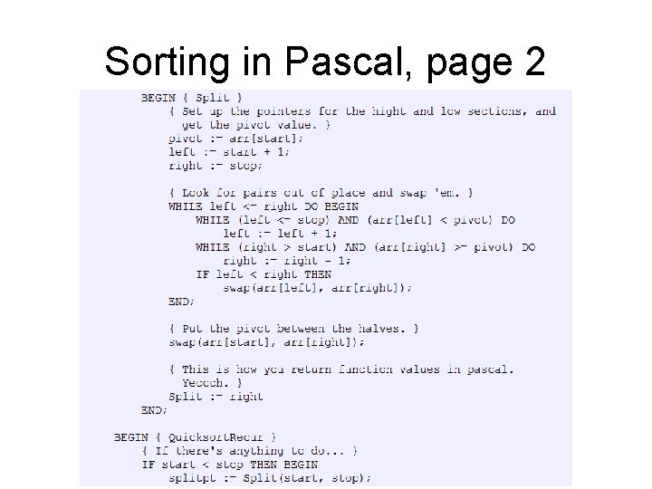 Sorting in Pascal, page 2 