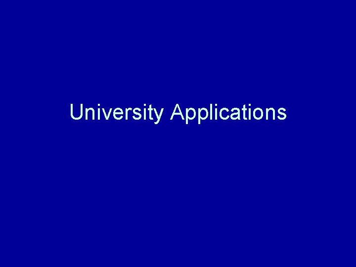 University Applications 