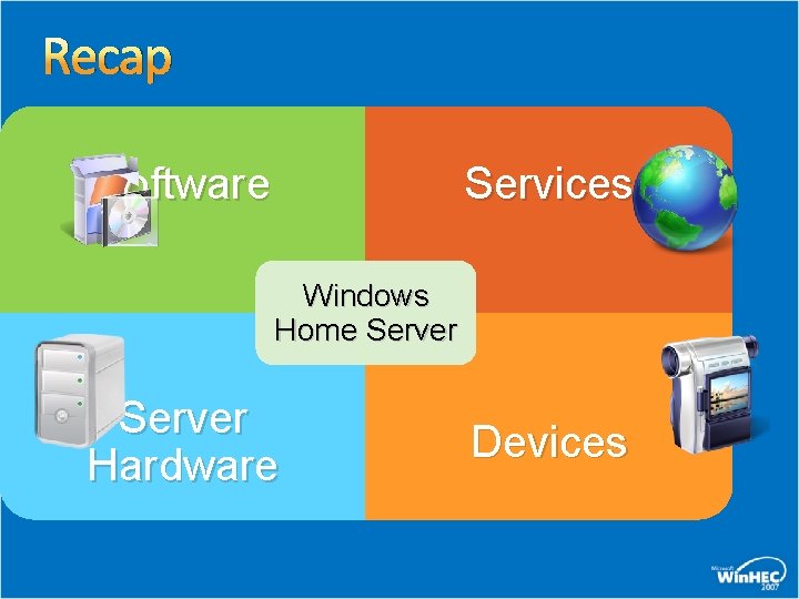 Recap Software Services Windows Home Server Hardware Devices 
