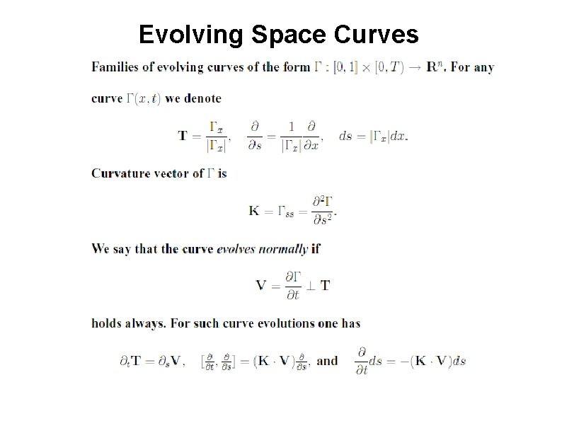 Evolving Space Curves 