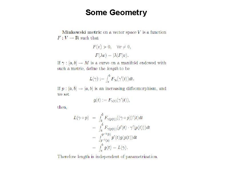 Some Geometry 