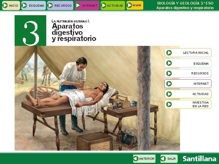 INICIO ESQUEMA RECURSOS INTERNET ACTIVIDAD WWW BIOLOGÍA Y GEOLOGÍA 3. º ESO Aparatos digestivo