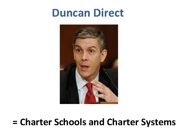 Duncan Direct = Charter Schools and Charter Systems 