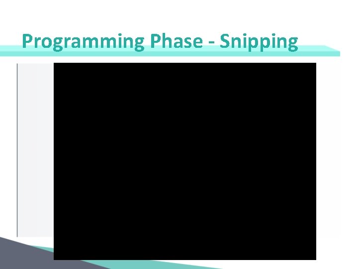Programming Phase - Snipping 