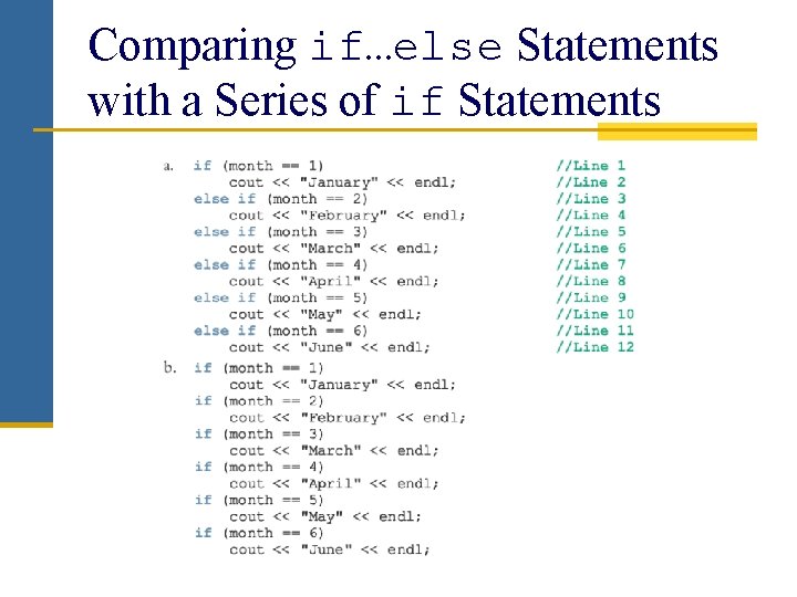 Comparing if…else Statements with a Series of if Statements 