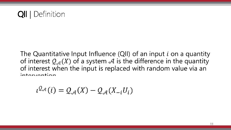 QII | Definition • 11 