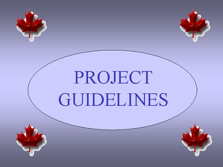 PROJECT GUIDELINES 