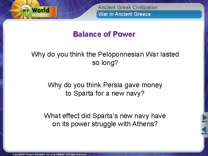 Ancient Greek Civilization War in Ancient Greece Balance of Power Why do you think