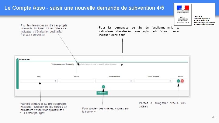 Le Compte Asso - saisir une nouvelle demande de subvention 4/5 Pour les demandes